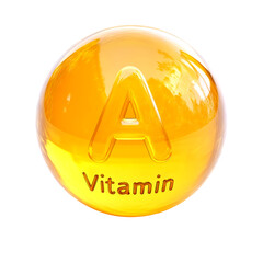 Vitamin A Capsule in Glossy 3D Sphere