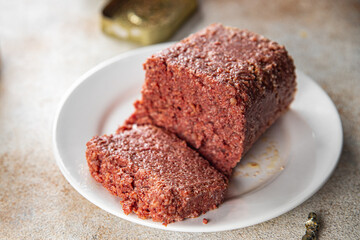 ham spam luncheon canned meat fresh meal food snack on the table copy space foodbackground rustic top view