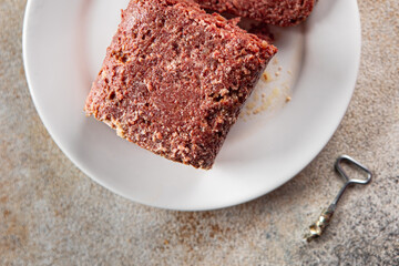 ham spam luncheon canned meat fresh meal food snack on the table copy space foodbackground rustic top view