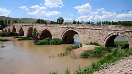 The Sahruh Bridge, located in Kayseri, Turkey, is thought to have been built during the Seljuk period.
