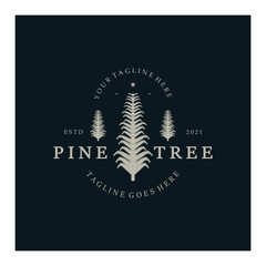 simple pine or fir tree logo,evergreen.for pine forest,adventurers,camping,nature,badges and business.vector