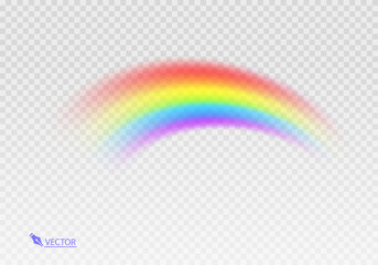 Graphic rainbow with transparent background  Shape arch realistic isolated on white transparent background. Colorful light and bright design element