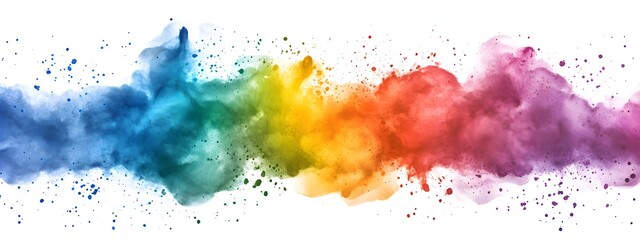 Fototapeta premium Watercolor splash color background vector illustration, white background, colorful splash, rainbow colors,