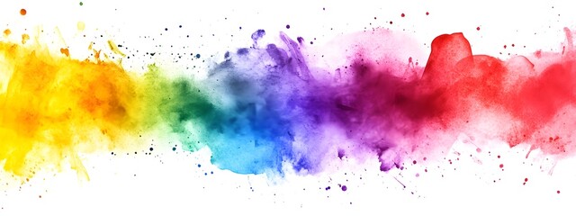 Fototapeta premium Watercolor splash color background vector illustration, white background, colorful splash, rainbow colors,