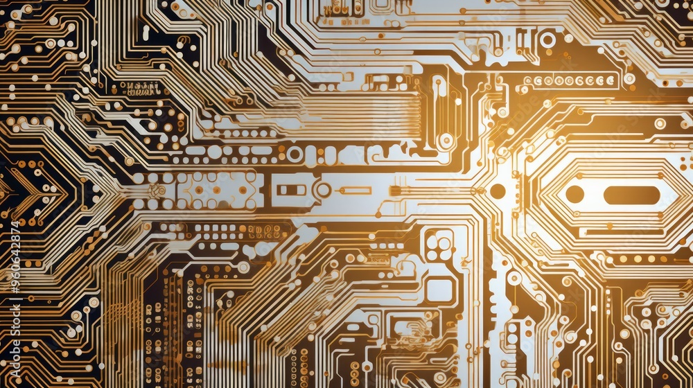 Poster close up of circuit board background. neural network ai generated art