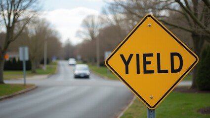 YIELD Sign on Suburban Road