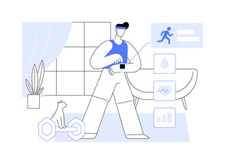 Fitness tracker isolated cartoon vector illustrations.
