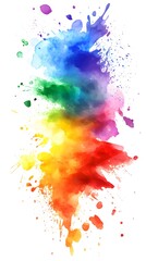Fototapeta premium Watercolor splash color background vector illustration, white background, colorful splash, rainbow colors,