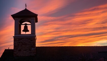 Fototapeta premium bell tower at sunset