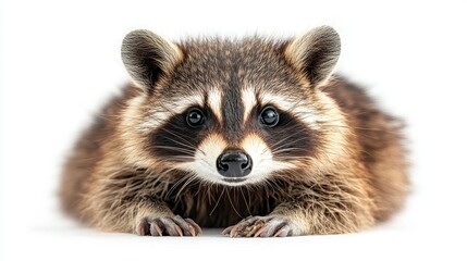 Injured wild animal during rescue on white background