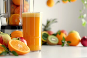 Fototapeta premium White background with juicer