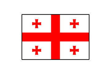 The flag of Georgia features a bold red cross on a white background, complemented by four smaller red crosses in each quadrant, symbolizing the nation's heritage and identity.