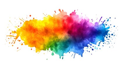 Watercolor splash color background vector illustration, white background, colorful splash, rainbow colors,