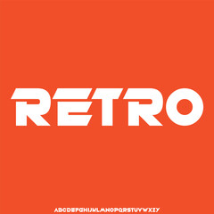 retro font alphabet typeface vector