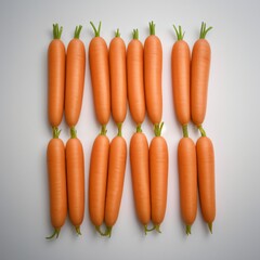 Fresh Carrots on White Background
