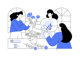 Flower arranging isolated cartoon vector illustrations.