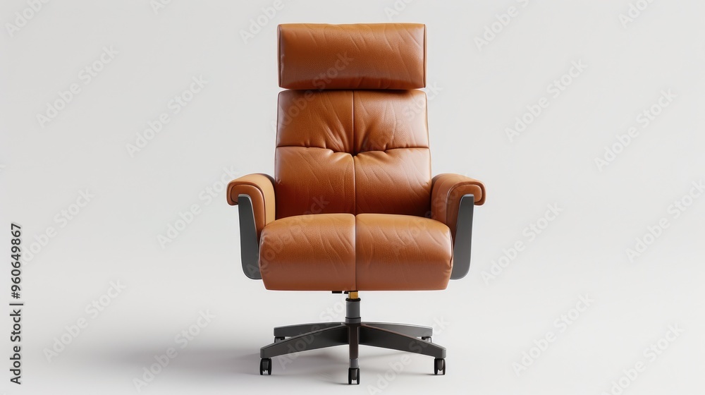 Wall mural White Background Office Leather Chair 