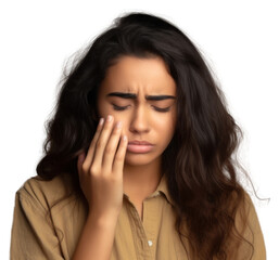 PNG  Woman experiencing tooth pain