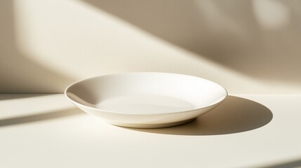 white plate placed on a neutral surface