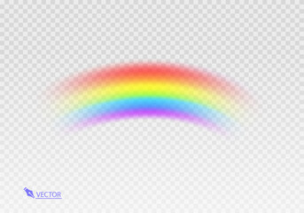 Graphic rainbow with transparent background  Shape arch realistic isolated on white transparent background. Colorful light and bright design element