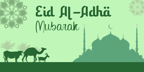 green islamic background arabic islamic calligraphy of eid mubarak