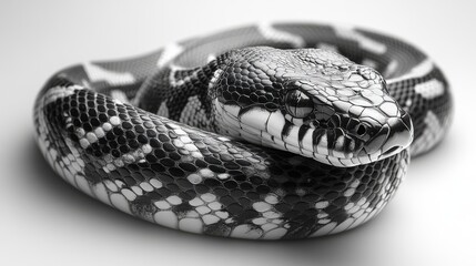 Obraz premium Serpent in motion on white background