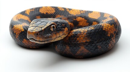 Fototapeta premium Serpent in motion on white background