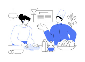 Bread making isolated cartoon vector illustrations.