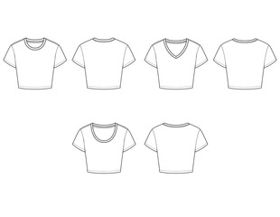 Cropped women's t-shirt short sleeve