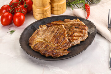 Grilled pork neck sirloin steak