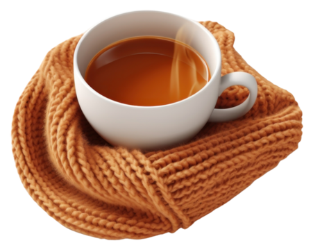 PNG Cup tea coffee scarf.