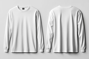 White Long Sleeve Tshirt Mockup Isolated created with Generative AI