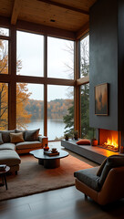Fototapeta premium autumn modern living room