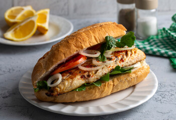 Turkish Balik Ekmek / Fish sandwich.