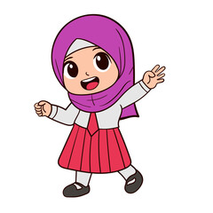 Cheerful Muslim Girl Smiling with Joyful Expression