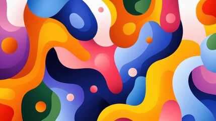 Fototapeta premium A colorful abstract painting of a bunch of different shapes, AI