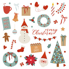 Christmas icons set. Christmas banner .Vector