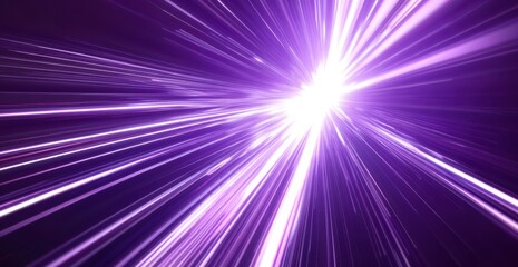 purple background with white lines of light, creating an atmosphere of speed and motion