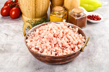 Homemade Raw pork minced meat