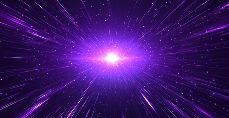 Naklejka premium purple background with white lines of light, creating an atmosphere of speed and motion