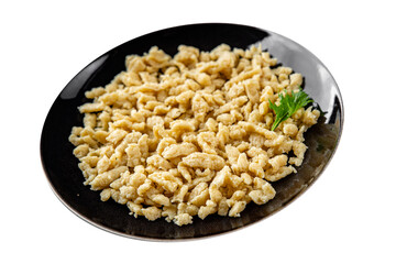 pasta spaetzle egg pasta irregular shape fresh meal food snack on the table copy space food background rustic top view