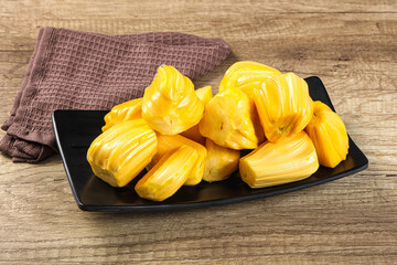 Raw ripe yellow jackfruit segment