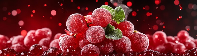Frozen grape spheres, where liquid grapes are encapsulated and frozen, hail from Spain