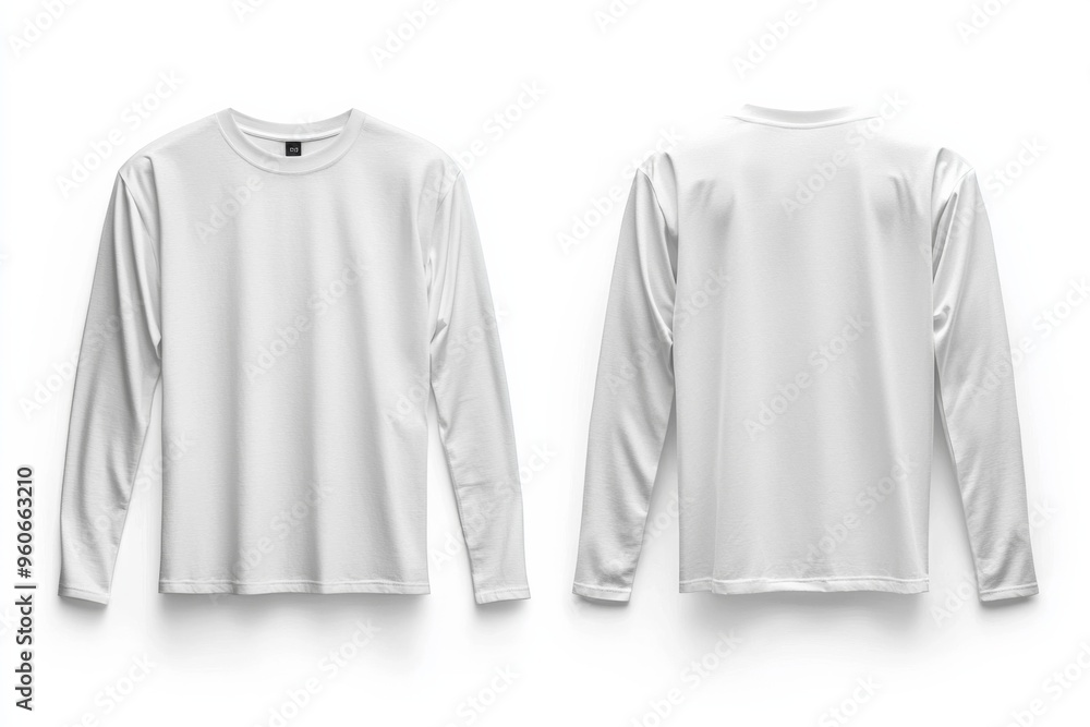 Sticker White Long Sleeve Tshirt Mockup Isolated created with Generative AI