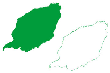 Obraz premium Atalaia do Norte municipality (Amazonas state, Municipalities of Brazil, Federative Republic of Brazil) map vector illustration, scribble sketch Atalaia do Norte map