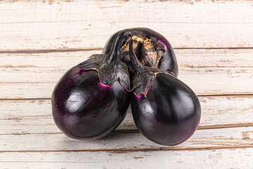 Raw violet and black eggplant