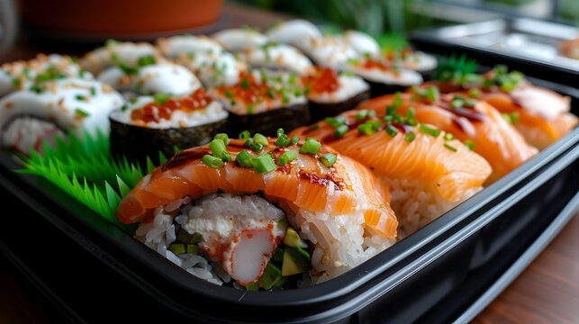 Gourmet Sushi Platter Dense Forest Volcanic Eru