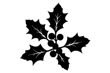 Christmas mistletoe icon. New Year and Christmas symbol. isolated vector silhouette image