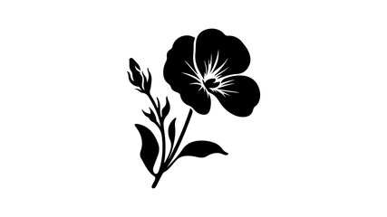 Naklejka premium Sweet pea flower silhouette vector illustration.