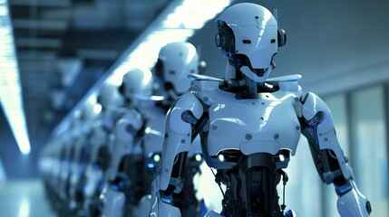 Fototapeta premium Robotic Workforce: A Glimpse into the Future of Automation